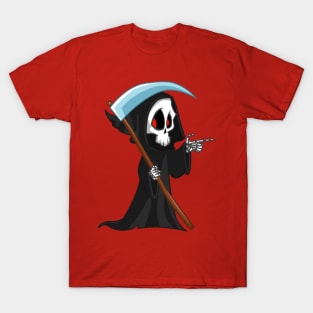 Cute Little Grim Reaper Halloween Skeleton Death T-Shirt